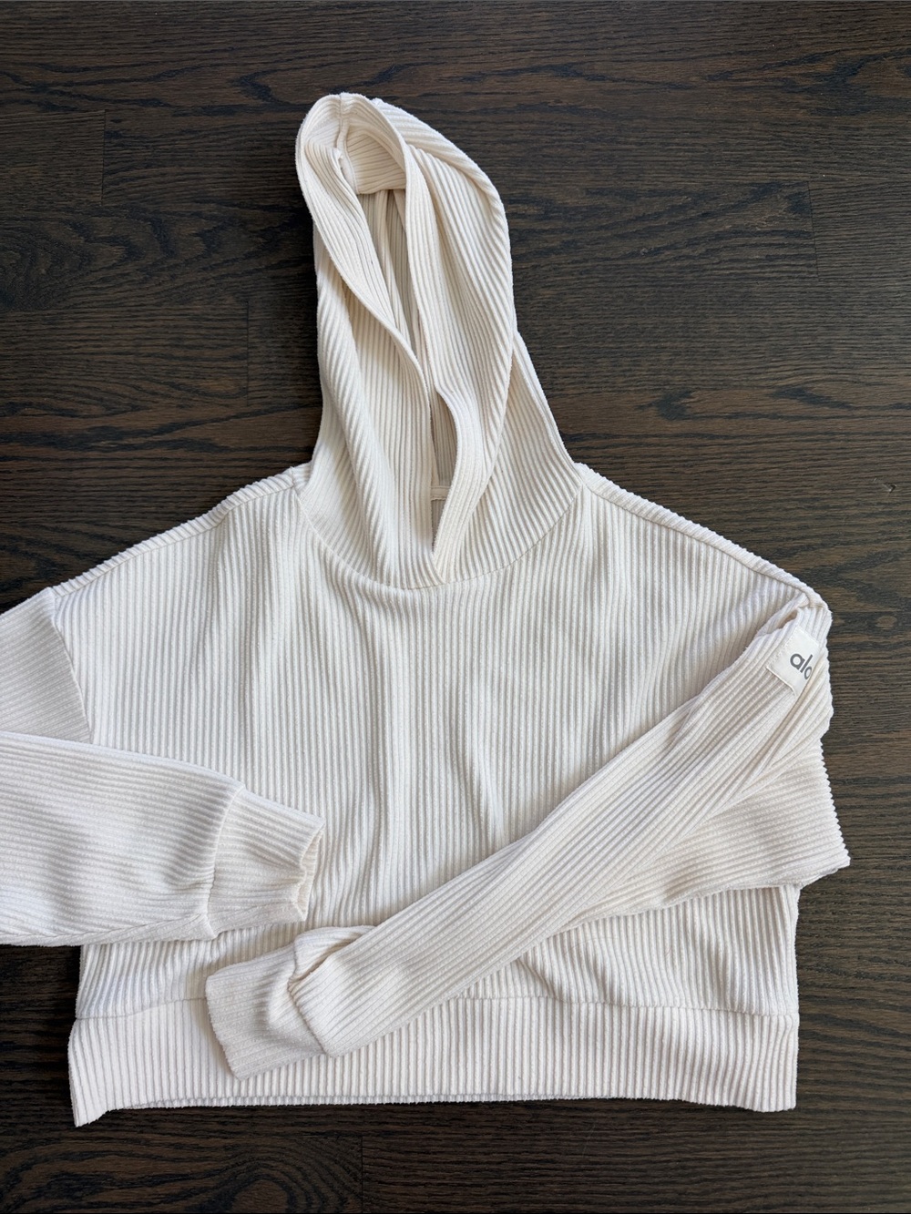 Alo yoga muse ribbed cropped hoodie XS - Picture 2 of 3